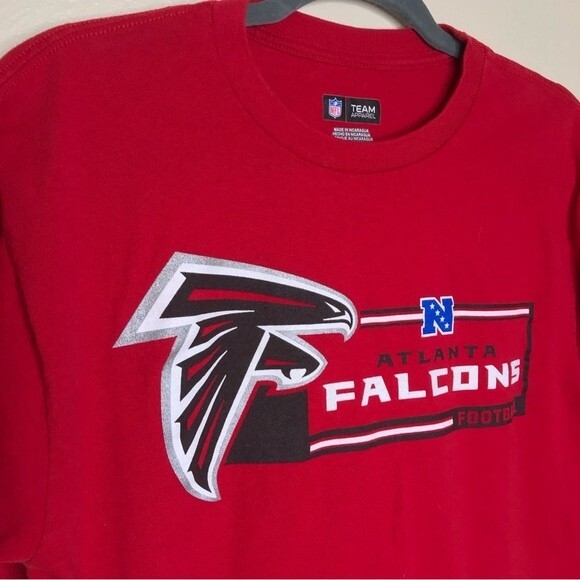 NFL Team Apparel Atlanta Falcons Red Short Sleeve Crew Neck T Shirt Mens Medium - Picture 2 of 14